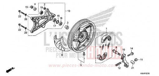 REAR WHEEL/SWINGARM WW125EX2F de 2015